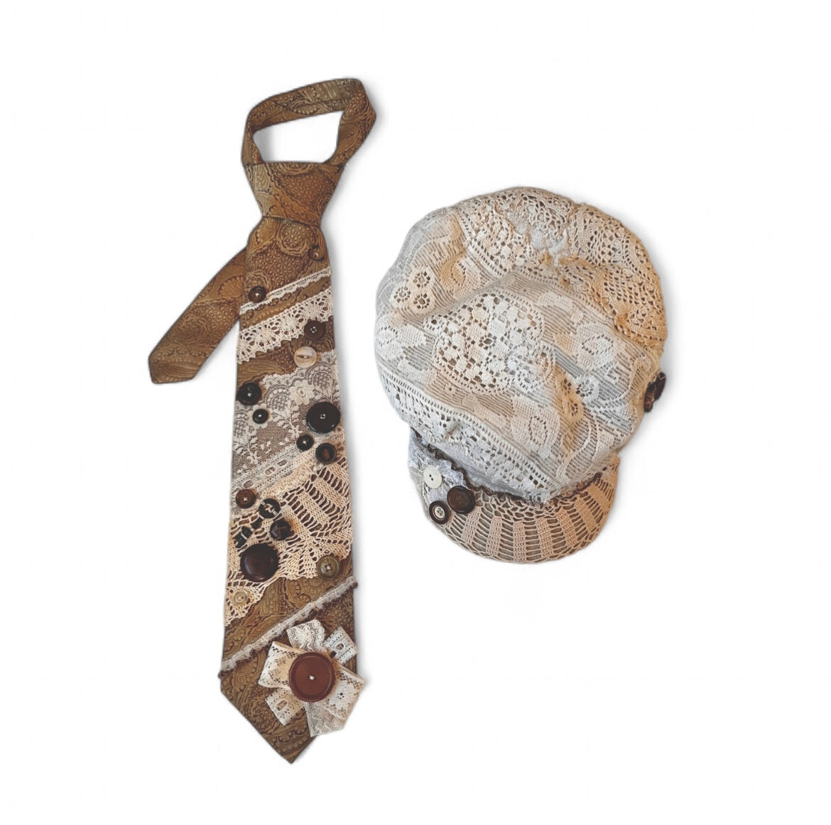 Cream Lace Tie