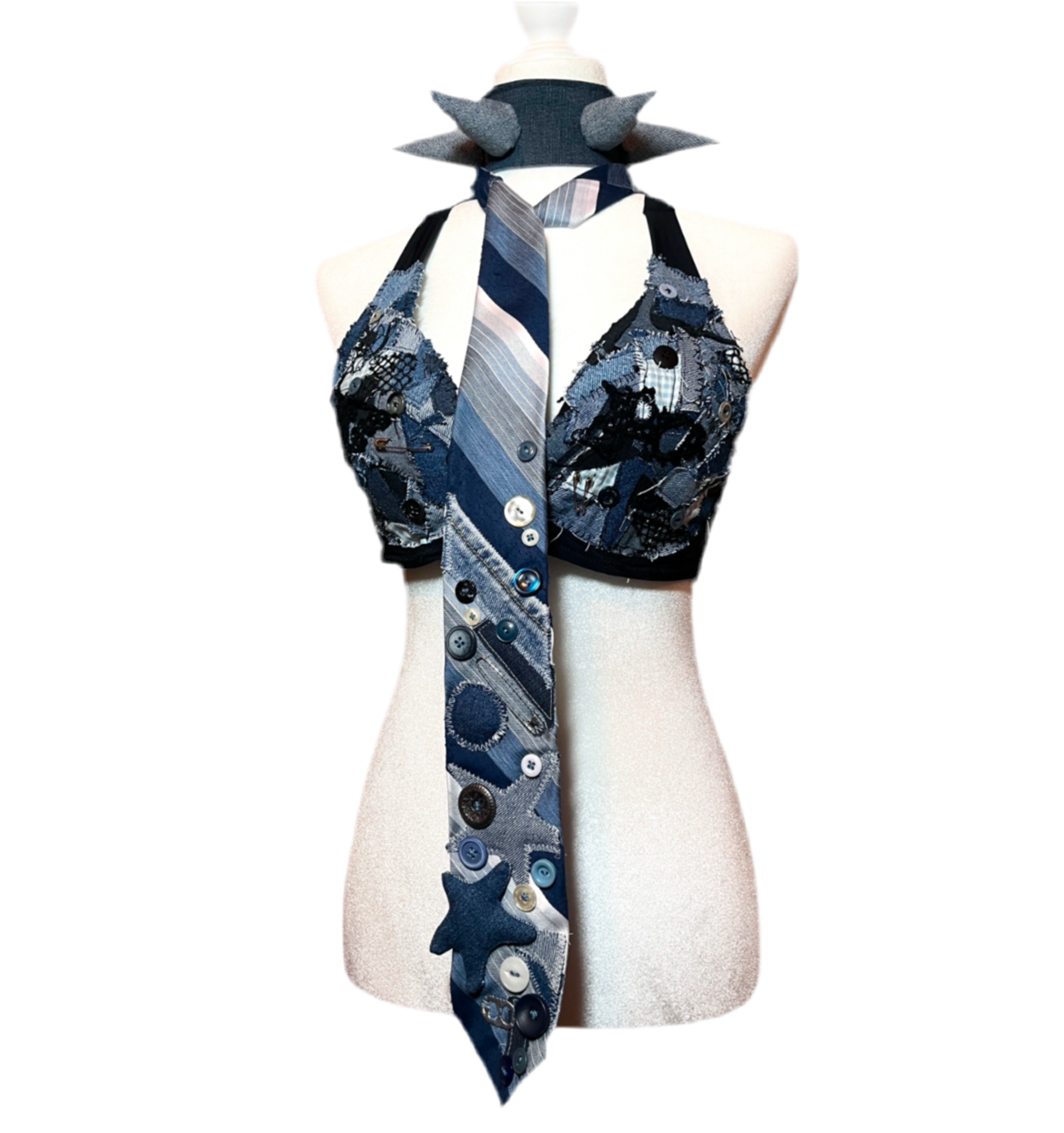 Denim Patchwork Top