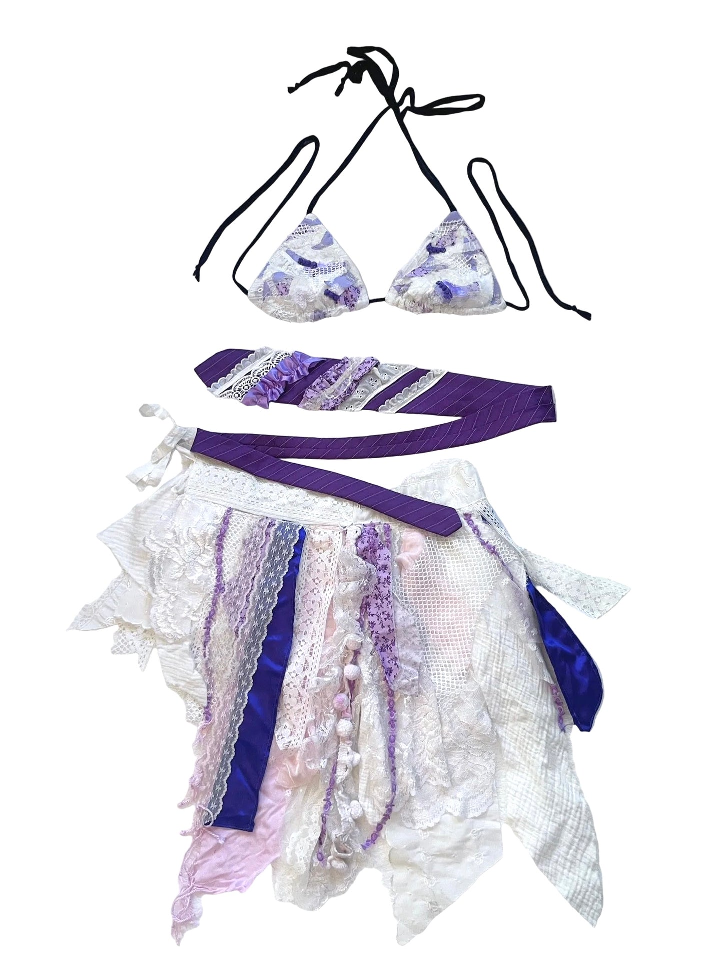 Purple / White Wrap Skirt