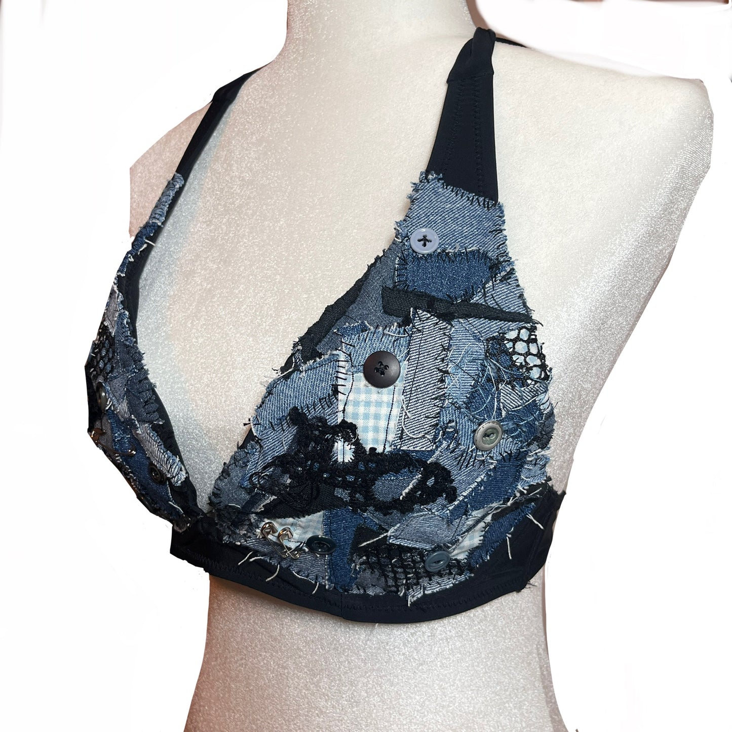 Denim Patchwork Top