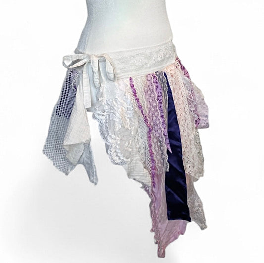 Purple / White Wrap Skirt