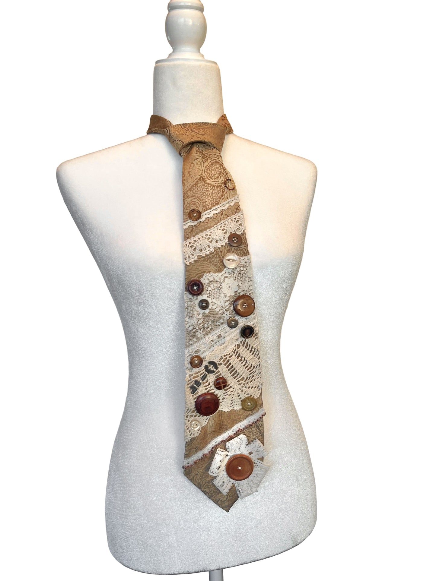 Cream Lace Tie